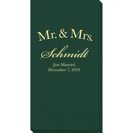 Mr & Mrs Arched Guest Towels